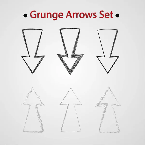 Oklar Vintage tarzı kümesi. Sıkıntılı, kirli doku. Vektör çizim. 