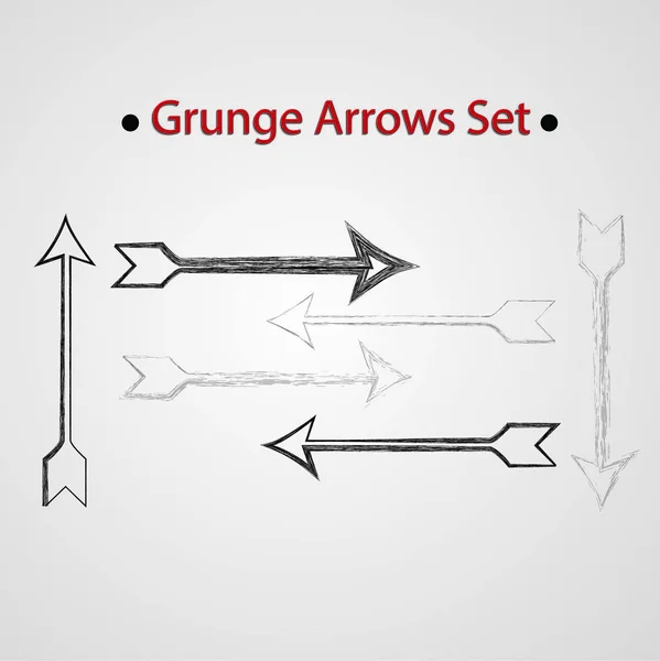 Oklar Vintage tarzı kümesi. Sıkıntılı, kirli doku. Vektör çizim. 