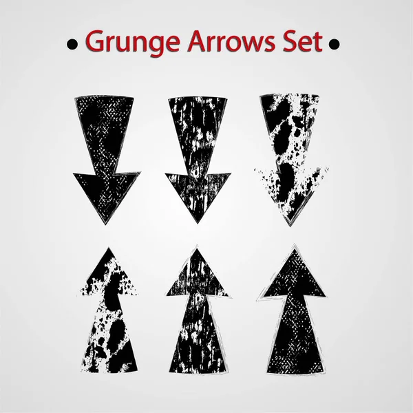 Oklar Vintage tarzı kümesi. Sıkıntılı, kirli doku. Vektör çizim. 