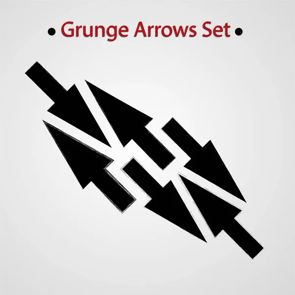 Oklar Vintage tarzı kümesi. Sıkıntılı, kirli doku. Vektör çizim. 