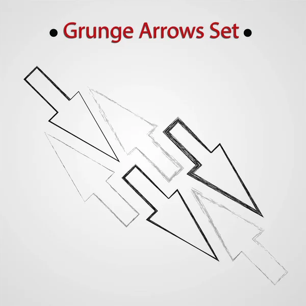 Oklar Vintage tarzı kümesi. Sıkıntılı, kirli doku. Vektör çizim. 