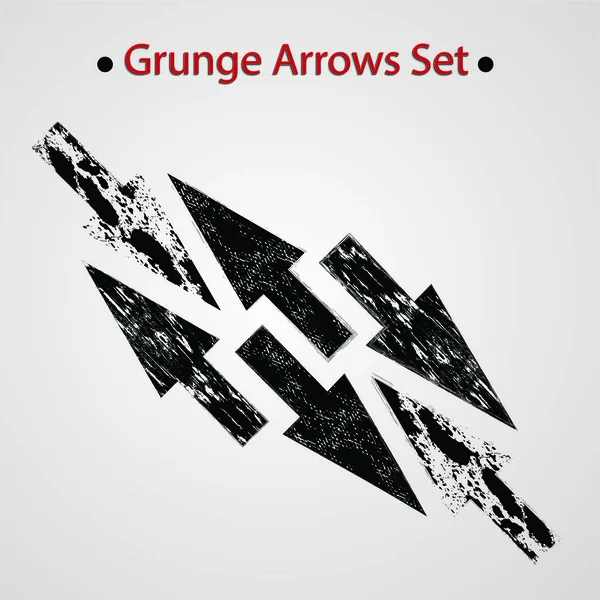 Oklar Vintage tarzı kümesi. Sıkıntılı, kirli doku. Vektör çizim. 