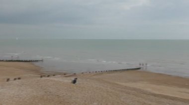 Seaford. Manş kıyılarından sahilde.