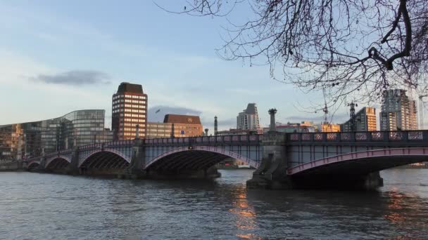 Road bridge on the river. — Stock Video