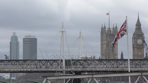 英国国旗和象征英格兰. — 图库视频影像