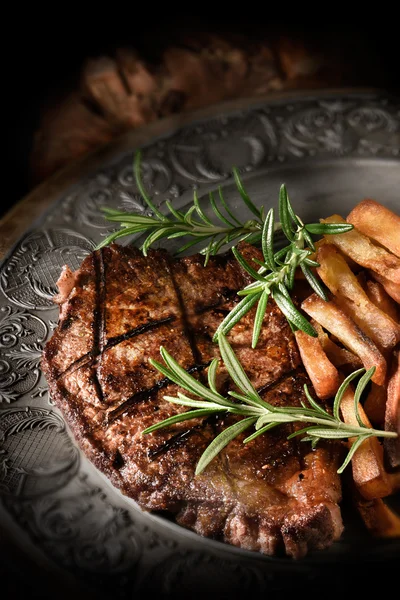Sirloin Steak with French Fries III — Stock Photo, Image