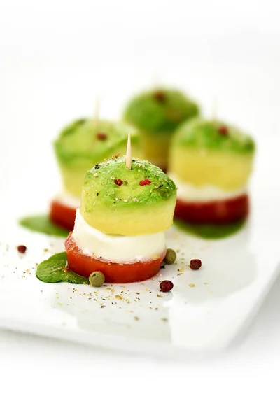 Abacate Mozzarella Aperitivo — Fotografia de Stock