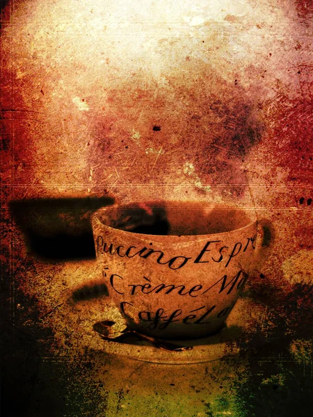 Grunge koffie Poster — Stockfoto