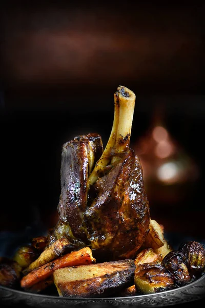 Lamb Shank måltid — Stockfoto