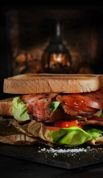 Rustikales Blt-Sandwich — Stockfoto