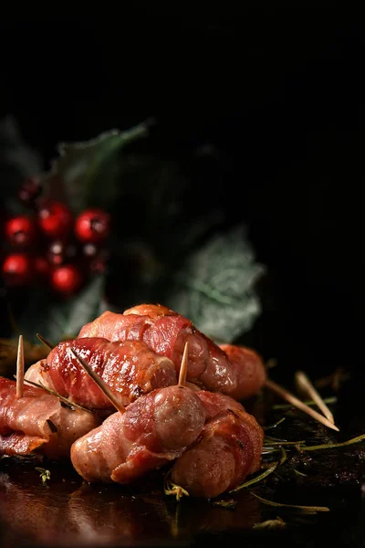 Festive Pigs In Blankets — Stock Photo, Image