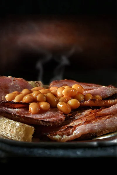Bacon e feijão — Fotografia de Stock