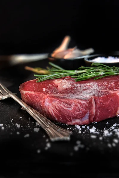 Uncooked Rib-Eye Steak — Stock Photo, Image