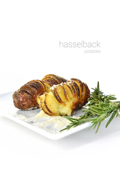 Смажені hasselback картоплі — стокове фото