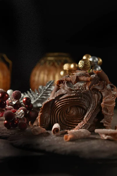 Chocolate Yule Log II — Stock Photo, Image