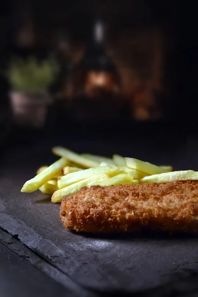 Vis en chips maaltijd — Stockfoto