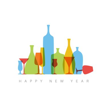 şişe ve bardak ile kartı