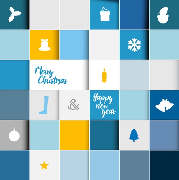 季節のさまざまな要素が詰まったクリスマス カード — ストックベクタ