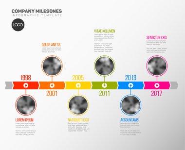 Fotoğraflarla Infographic zaman çizelgesi şablonu