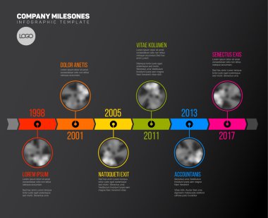 Fotoğraflarla Infographic zaman çizelgesi şablonu