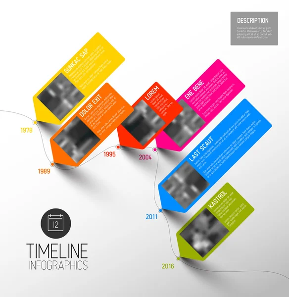 Plantilla de informe de línea de tiempo tipográfica — Archivo Imágenes Vectoriales