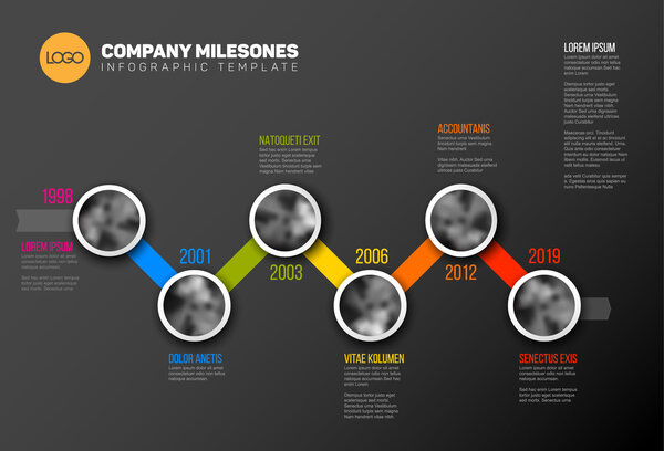 Infographic Timeline Template with photos