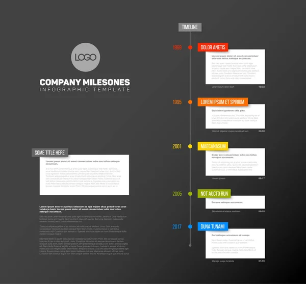 Modello di rapporto cronologico infografico — Vettoriale Stock