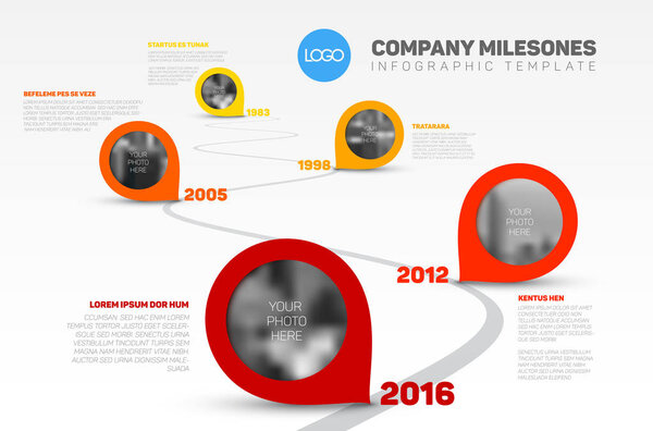  Template with pointers and photo placeholders 