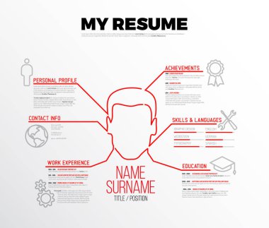  original minimalist  resume template clipart