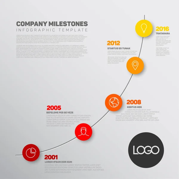Vállalat Infographic ütemterv jelentés sablonja — Stock Vector