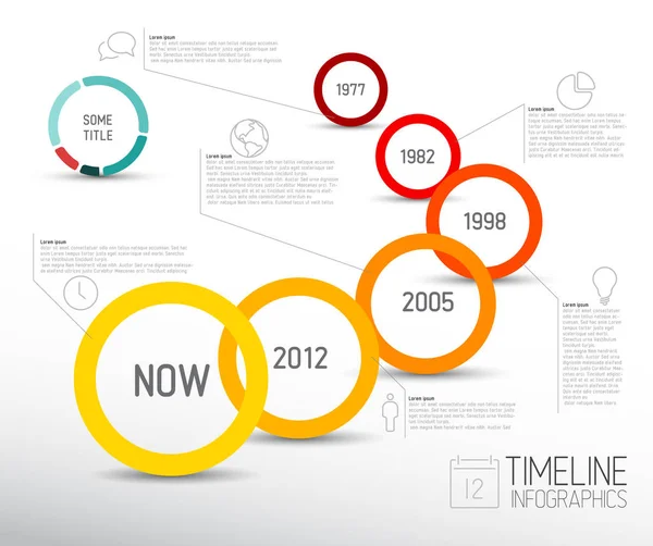 Modèle de rapport de timeline avec icônes — Image vectorielle