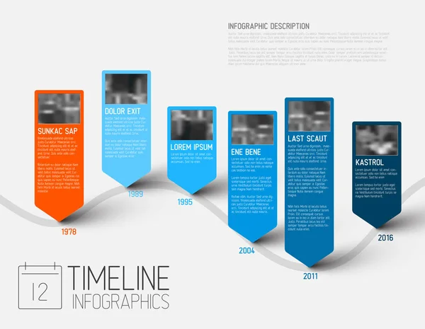 Шаблон звіту інфографіки друкарські шкали часу — стоковий вектор