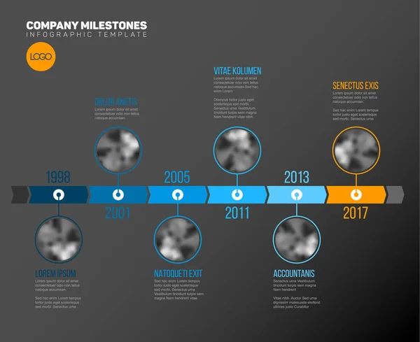 Modello di timeline infografica — Vettoriale Stock