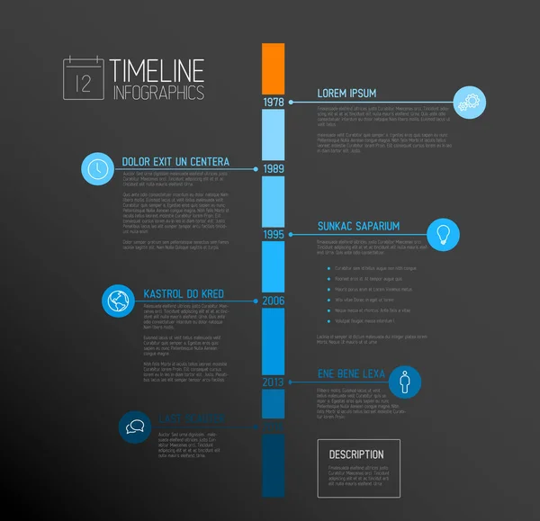 Infographic zaman çizelgesi raporu şablonu — Stok Vektör