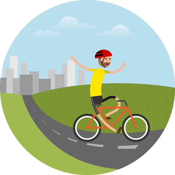 Ilustração de ciclista andar de bicicleta — Vetor de Stock