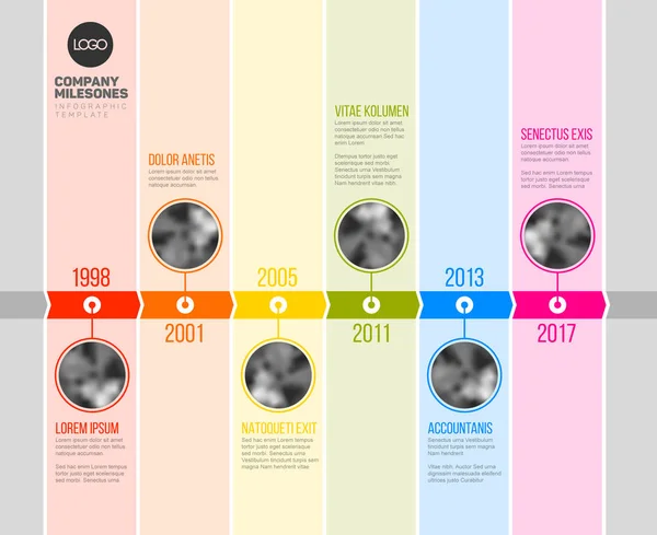 Infographic Timeline Template with photos — Stock Illustration Infographic Timeline Template with photos Stock Illustration