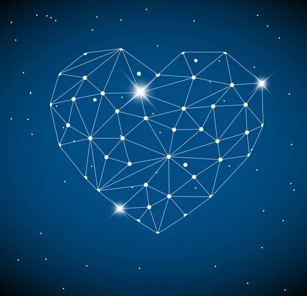 Hjärtat gjorde från trianglar — Stock vektor