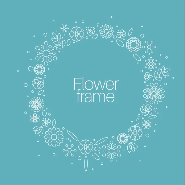 Cadre de fond floral minimaliste — Image vectorielle