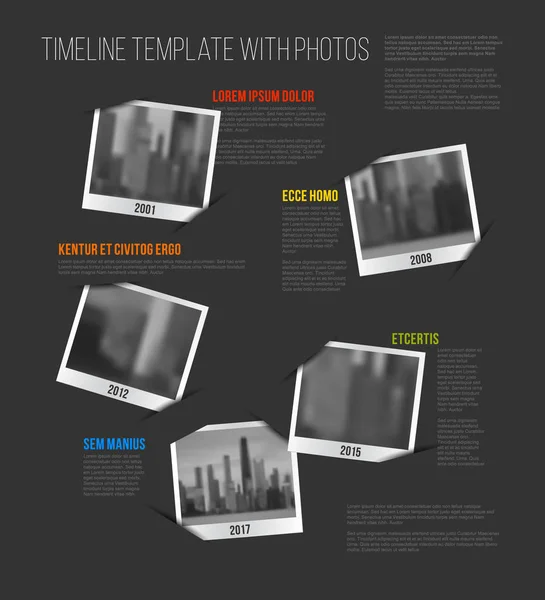 Infographic időskála sablon-fotókkal — Stock Vector
