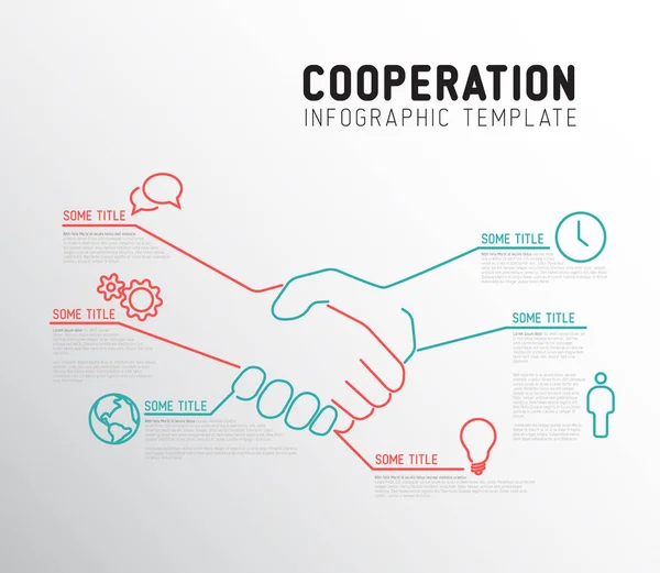 Modelo de cooperación infográfica — Archivo Imágenes Vectoriales