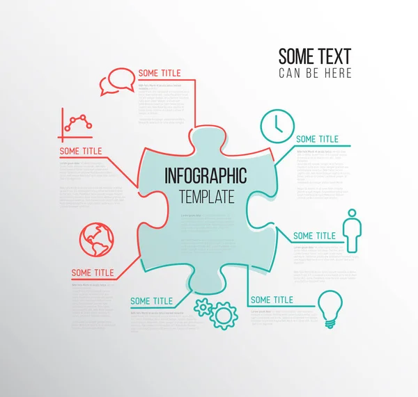 Puzzel Infographic rapportsjabloon — Stockvector