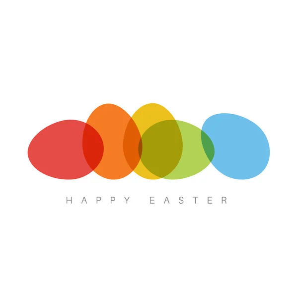 Tarjeta de Pascua con huevos de color — Vector de stock