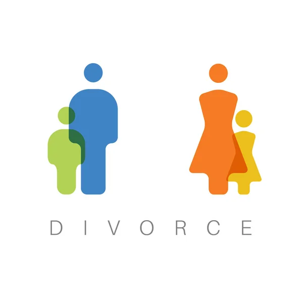 Semplice concetto di divorzio illustrazione — Vettoriale Stock