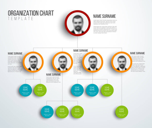 Minimalist hierarchy chart with photos