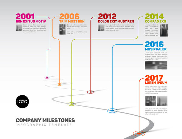 Infographic Company Milestones Timeline Template