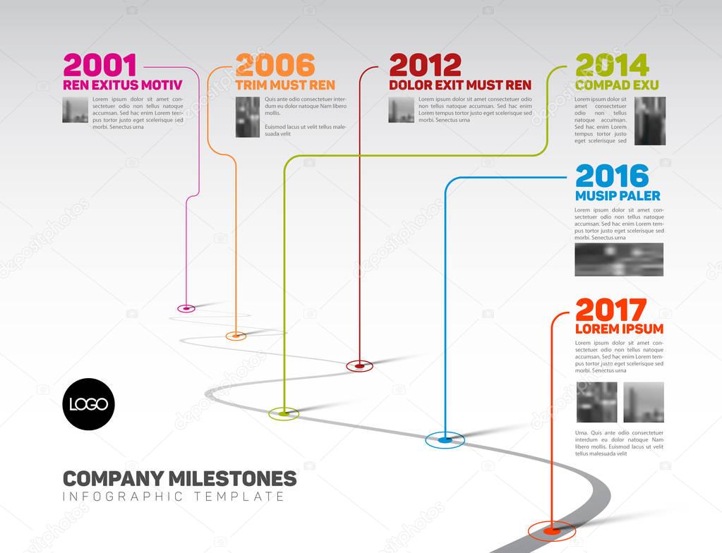 Infographic Company Milestones Timeline Template