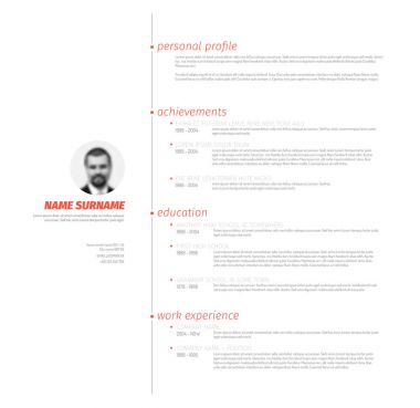 Minimalist özgeçmiş cv şablonu w