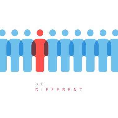 one figure is different from others clipart