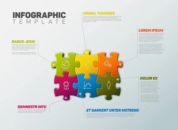 Plantilla de informe infográfico Puzzle — Vector de stock