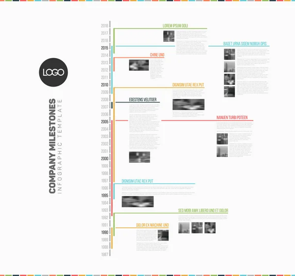 Infografik Multi-Timeline-Berichtsvorlage — Stockvektor